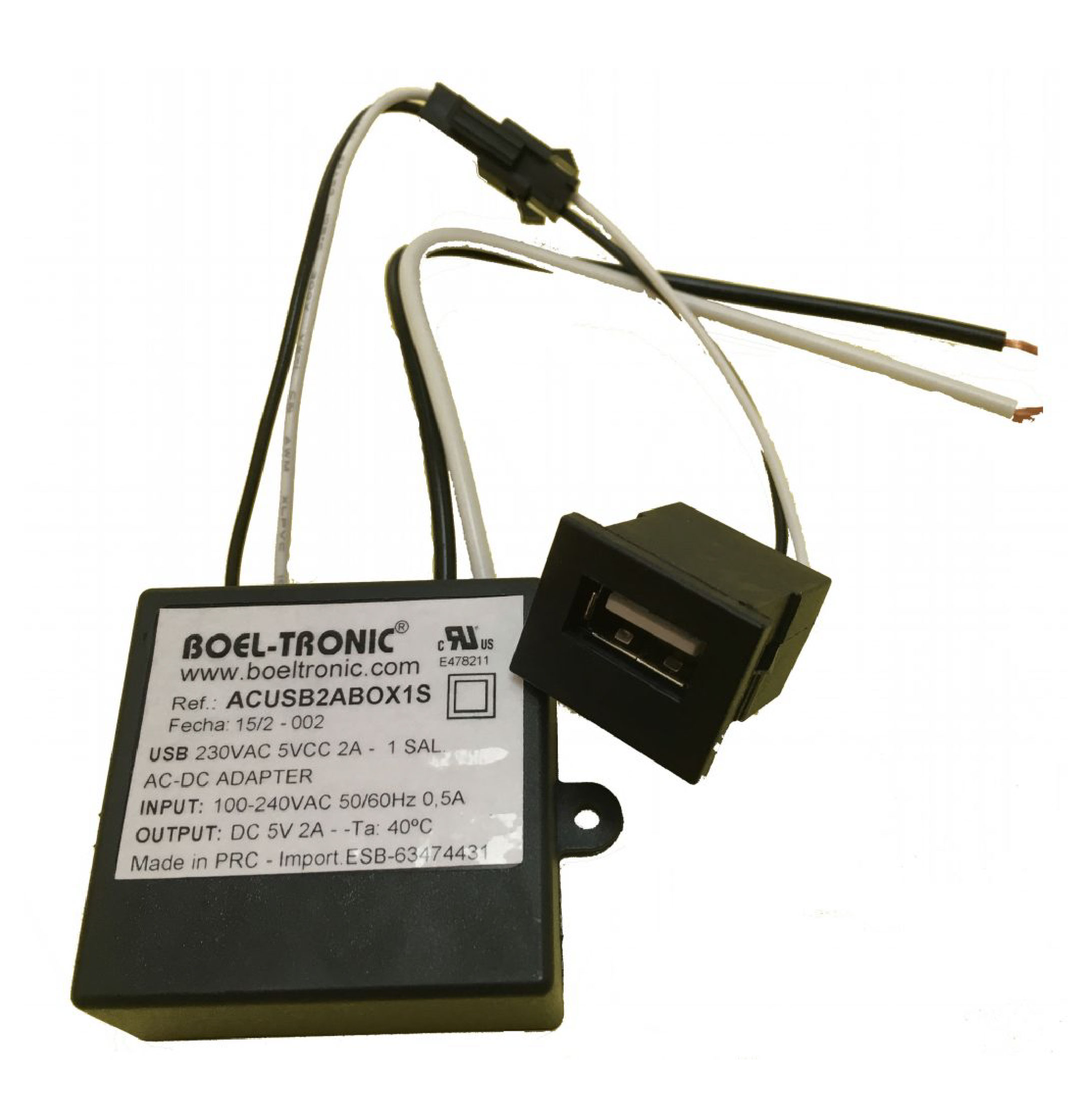 USB EMPOTRADO CON 1 o 2 SALIDAS 5VDC 2A